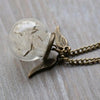 DIY Dry Flower Pendant Necklace Glass Vial Harry Potter Angel Wings Wish Dandelion Necklace