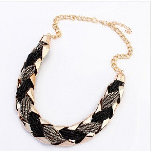 Necklace Bohemian Korean Weave Fashion Metal Bead Fashion