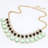 Fashion Imitated Gemstone Jewelry Drop Maxi Collar Statement Necklaces Pendants Choker Collier
