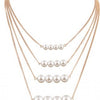 Alloy Plated Gold Big White Pearl Neckalce - Multilayer Link Chain Necklace Alloy Plated Gold Big White Pearl Neckalce - Multilayer Link Chain Necklace